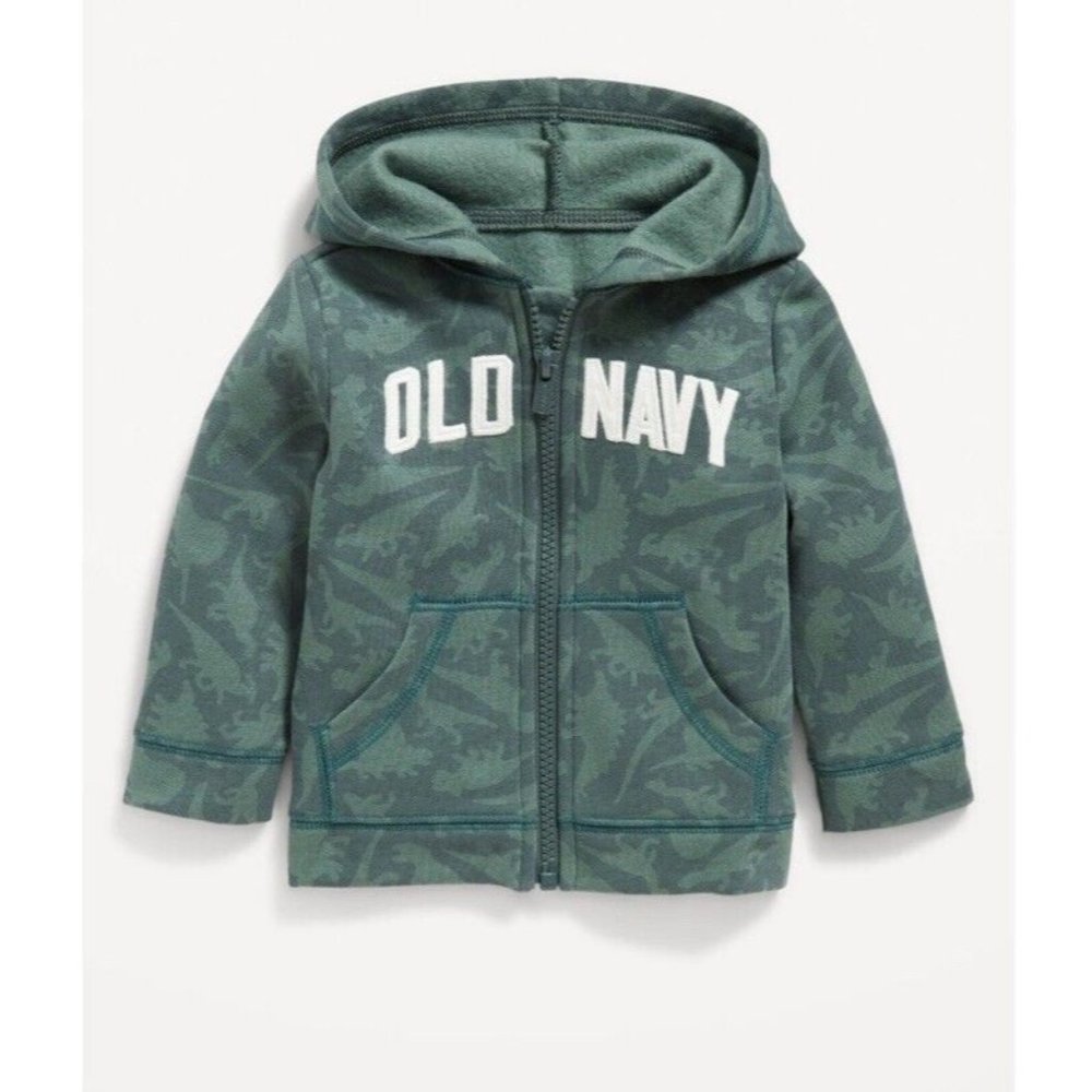 Unisex Logo Zip-Front Hoodie for Baby NWT Dino / Camo Color 6-12 months